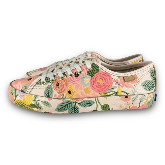 Keds Rifle Paper Co Kickstart Garden Party Sneakers WH62872 Floral Women 5.5 - Picture 2 of 9